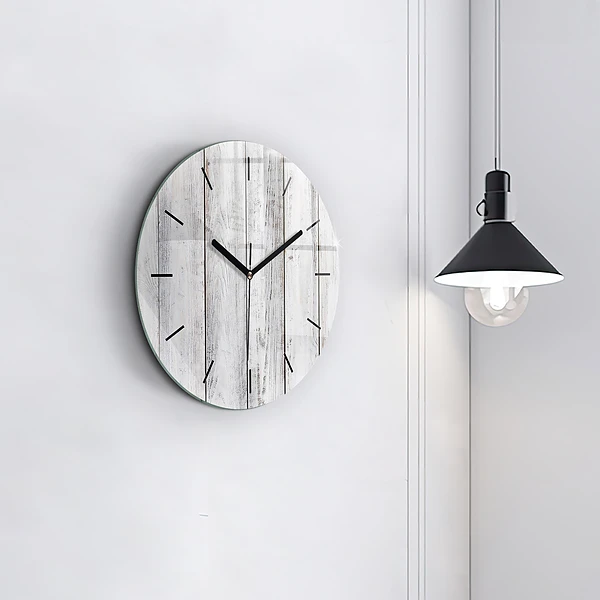 Wanduhr rund Bemalte Bretter