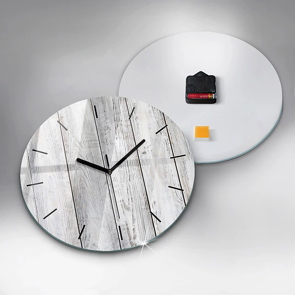 Wanduhr rund Bemalte Bretter