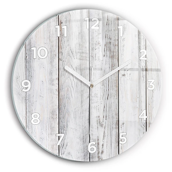 Wanduhr rund Bemalte Bretter