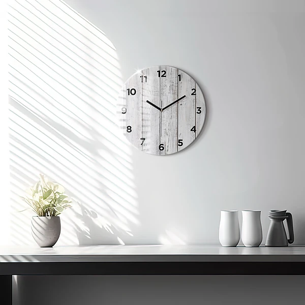 Wanduhr rund Bemalte Bretter