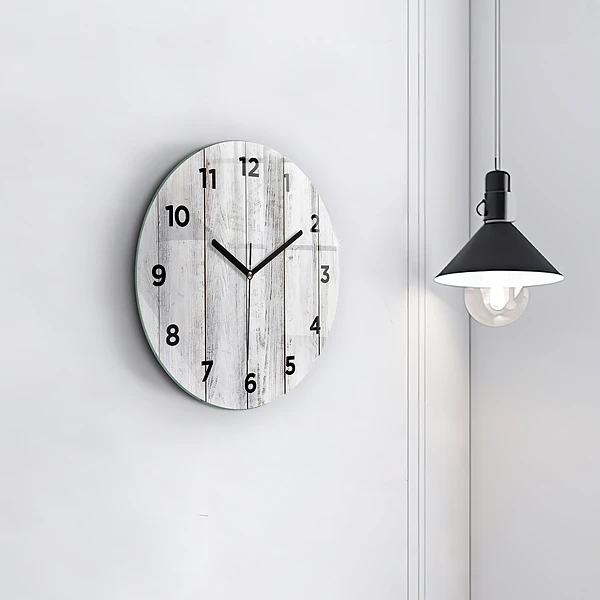Wanduhr rund Bemalte Bretter