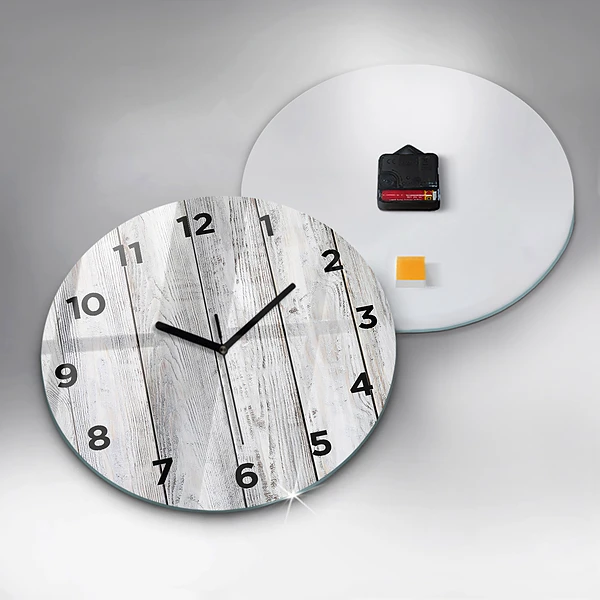 Wanduhr rund Bemalte Bretter