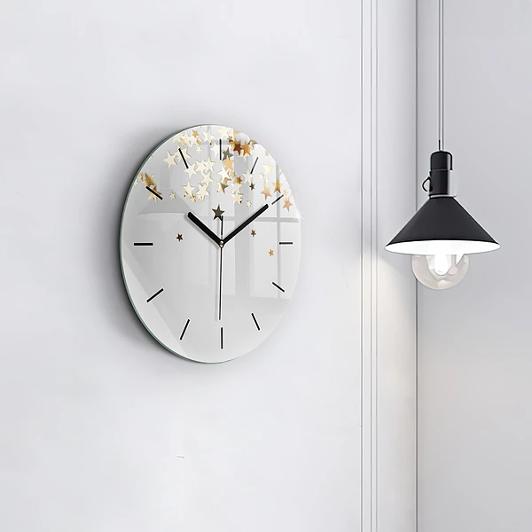 Wanduhr rund Sterne