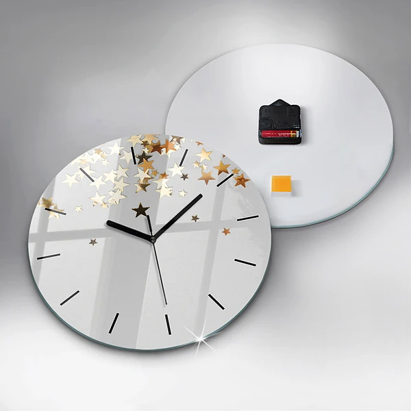 Wanduhr rund Sterne