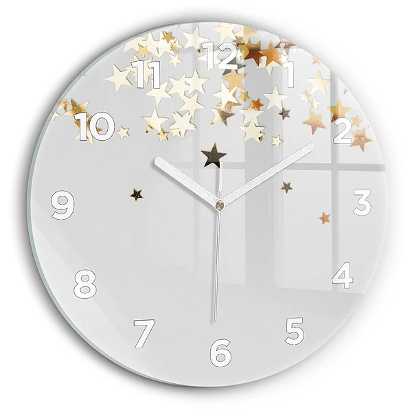 Wanduhr rund Sterne