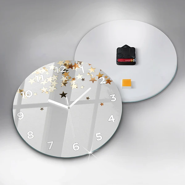 Wanduhr rund Sterne