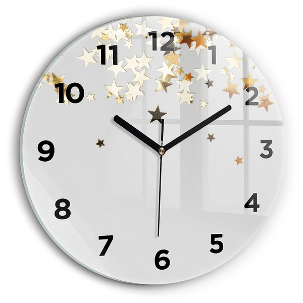 Wanduhr rund Sterne