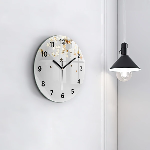 Wanduhr rund Sterne