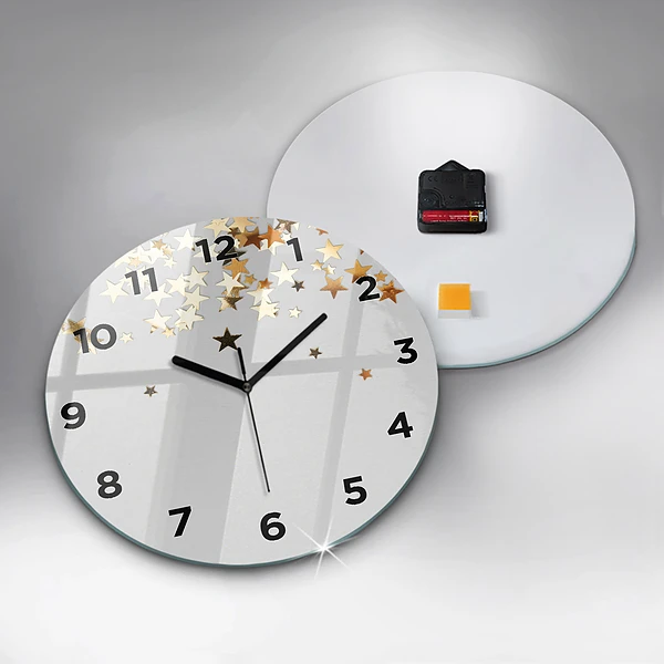 Wanduhr rund Sterne