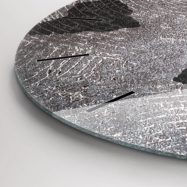 Wanduhr glas rund Weltkarte Beton