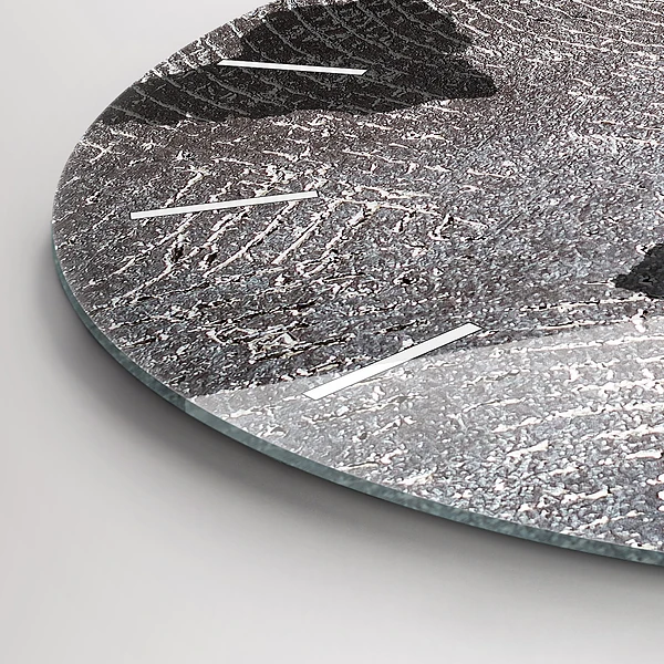 Wanduhr glas rund Weltkarte Beton