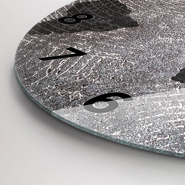 Wanduhr glas rund Weltkarte Beton