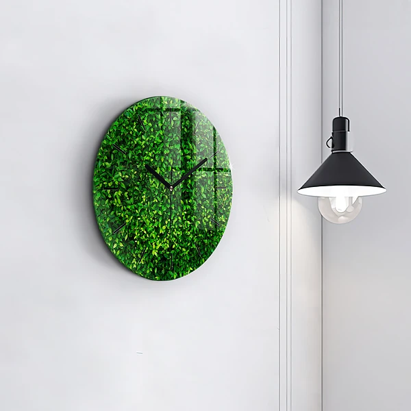 Wanduhr rund mit motiv Heckenblätter