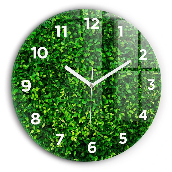 Wanduhr rund mit motiv Heckenblätter
