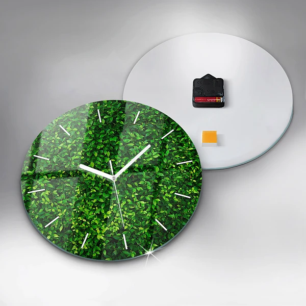 Wanduhr rund mit motiv Heckenblätter