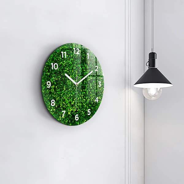 Wanduhr rund mit motiv Heckenblätter