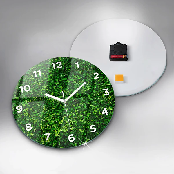 Wanduhr rund mit motiv Heckenblätter