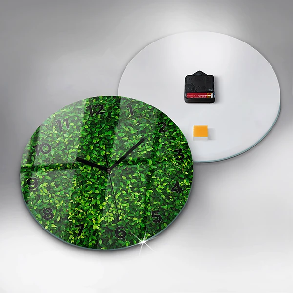 Wanduhr rund mit motiv Heckenblätter