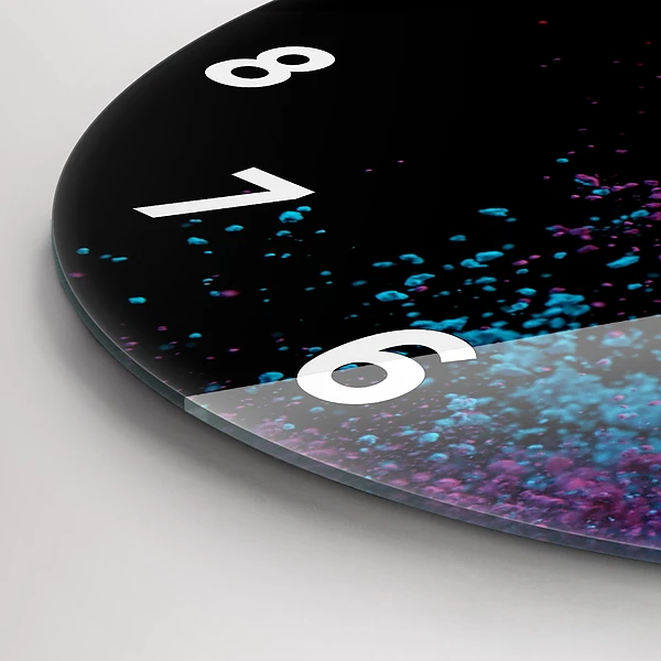 Wanduhr rund mit motiv Eine Explosion von Farben