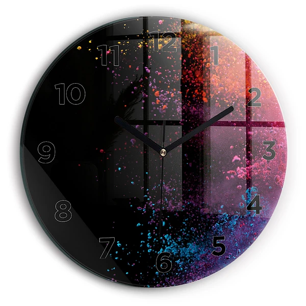 Wanduhr rund mit motiv Eine Explosion von Farben