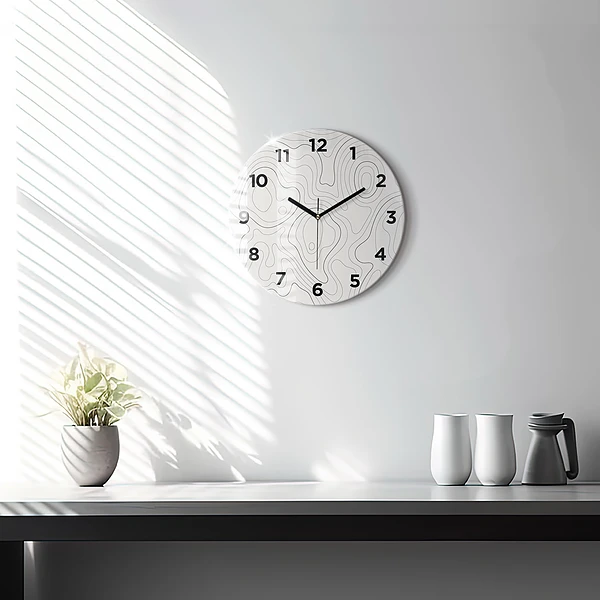Wanduhr rund mit motiv Flecken abstrakt