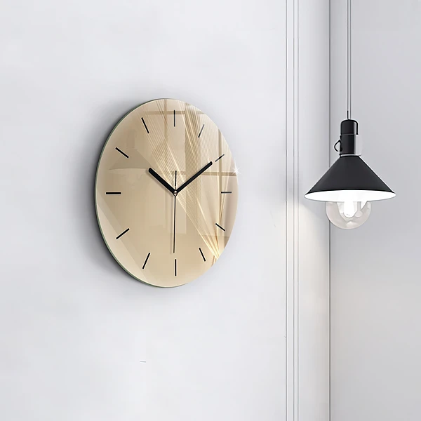 Wanduhr glas rund Abstraktes Licht