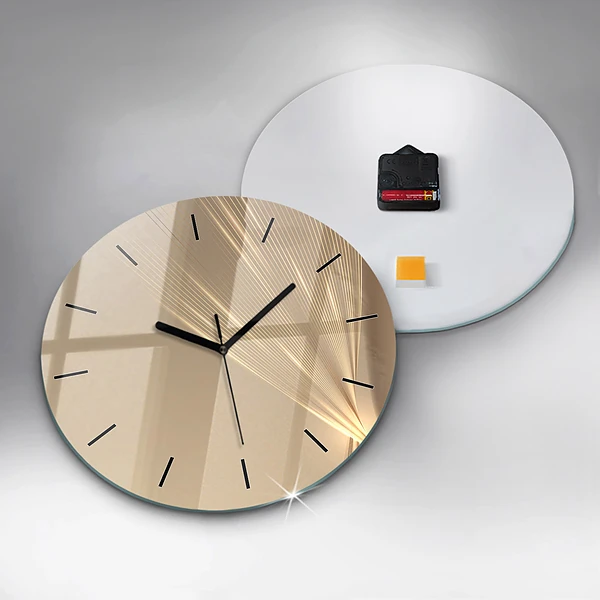 Wanduhr glas rund Abstraktes Licht