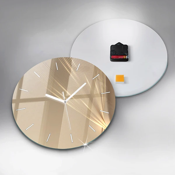 Wanduhr glas rund Abstraktes Licht