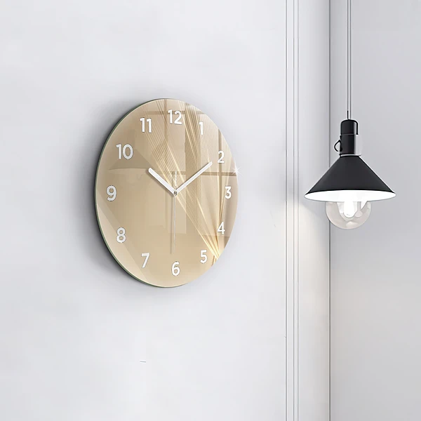 Wanduhr glas rund Abstraktes Licht