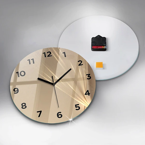 Wanduhr glas rund Abstraktes Licht