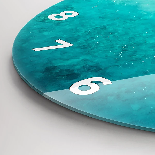 Wanduhr glas rund Strand Meersand