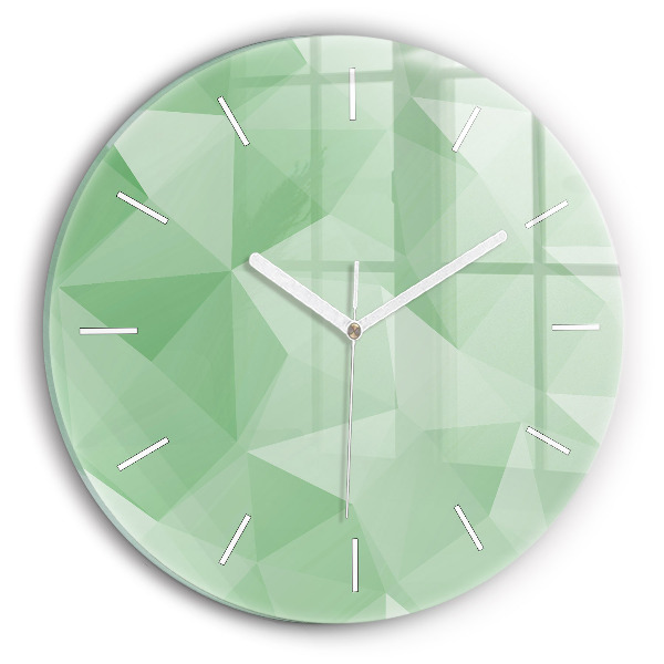 Wanduhr glas rund Dreiecke abstrakt