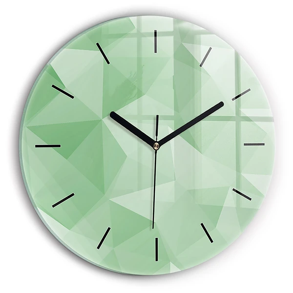 Wanduhr glas rund Dreiecke abstrakt