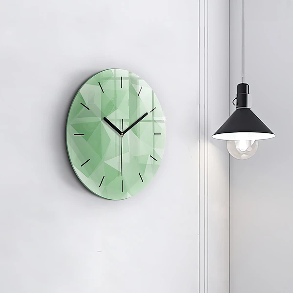 Wanduhr glas rund Dreiecke abstrakt