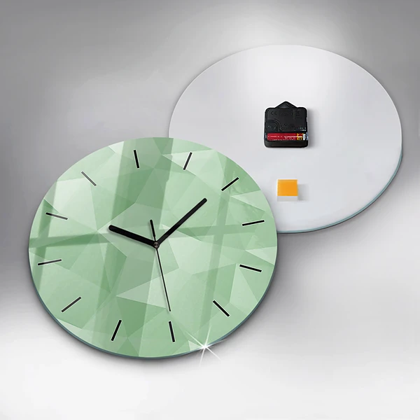 Wanduhr glas rund Dreiecke abstrakt