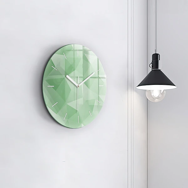 Wanduhr glas rund Dreiecke abstrakt