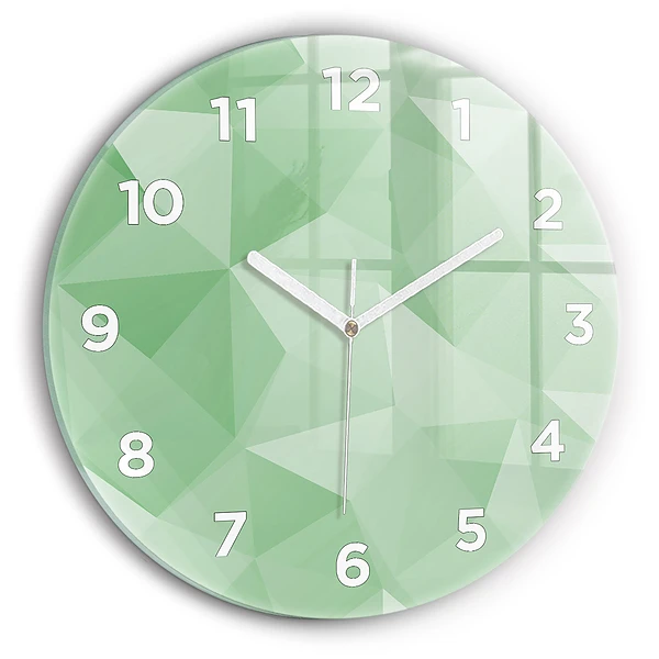 Wanduhr glas rund Dreiecke abstrakt