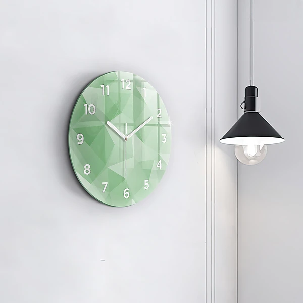 Wanduhr glas rund Dreiecke abstrakt