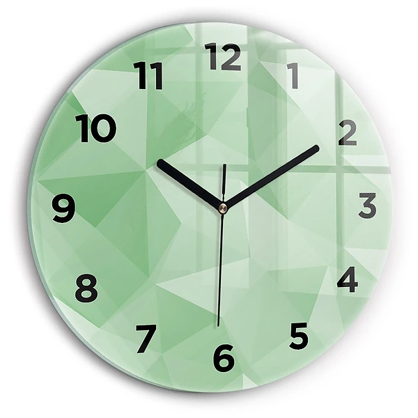 Wanduhr glas rund Dreiecke abstrakt