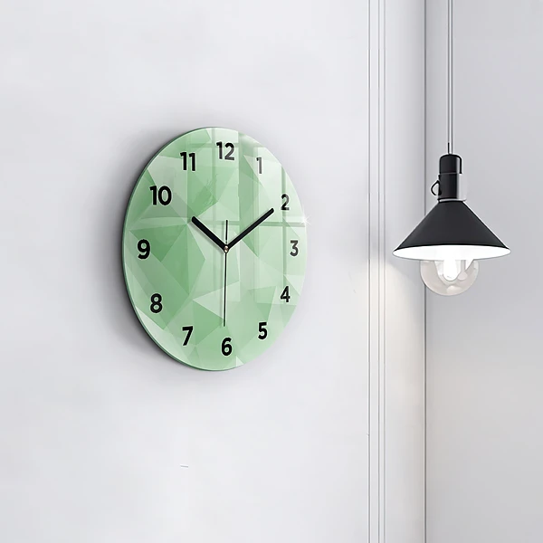 Wanduhr glas rund Dreiecke abstrakt