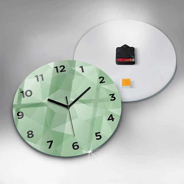 Wanduhr glas rund Dreiecke abstrakt