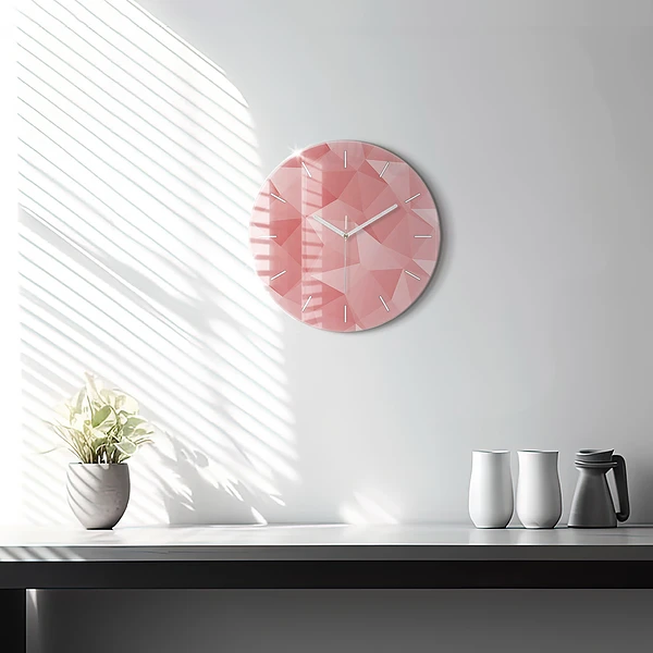 Wanduhr rund Dreiecke abstrakt