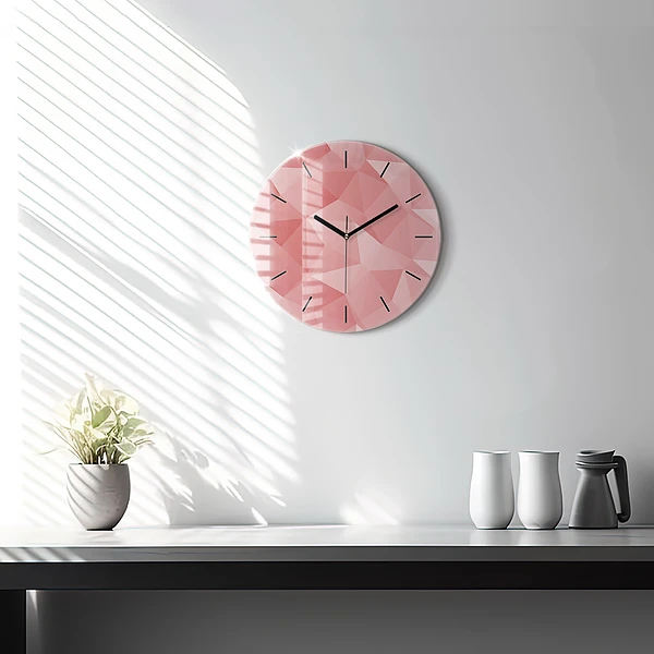 Wanduhr rund Dreiecke abstrakt