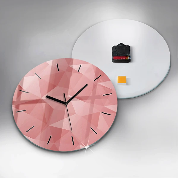 Wanduhr rund Dreiecke abstrakt