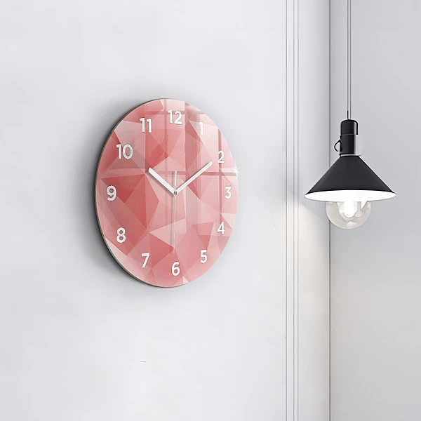Wanduhr rund Dreiecke abstrakt