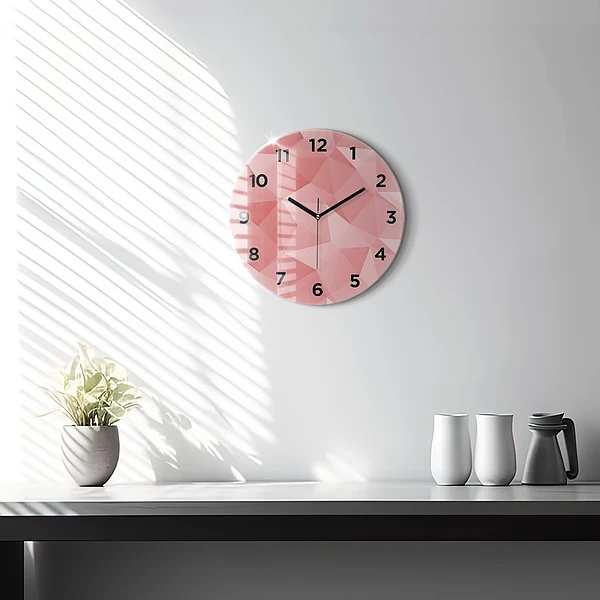 Wanduhr rund Dreiecke abstrakt
