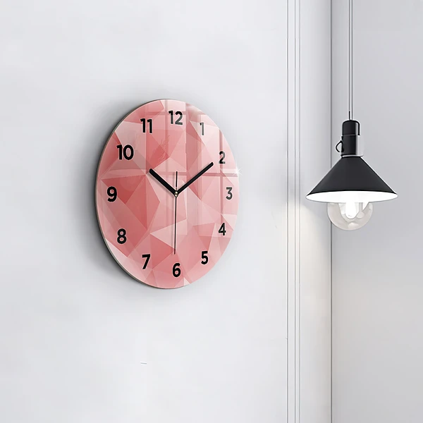 Wanduhr rund Dreiecke abstrakt