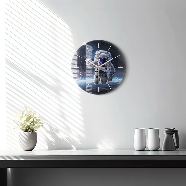 Wanduhr rund mit motiv Astronaut