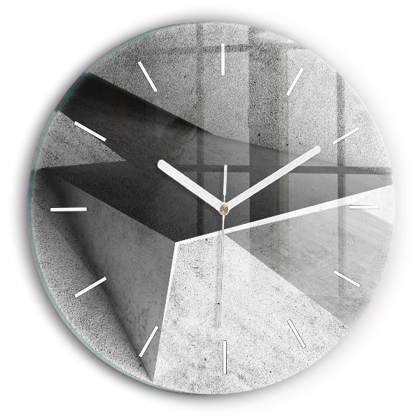 Wanduhr glas rund Abstrakte Dreiecke