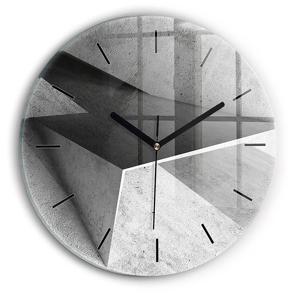 Wanduhr glas rund Abstrakte Dreiecke